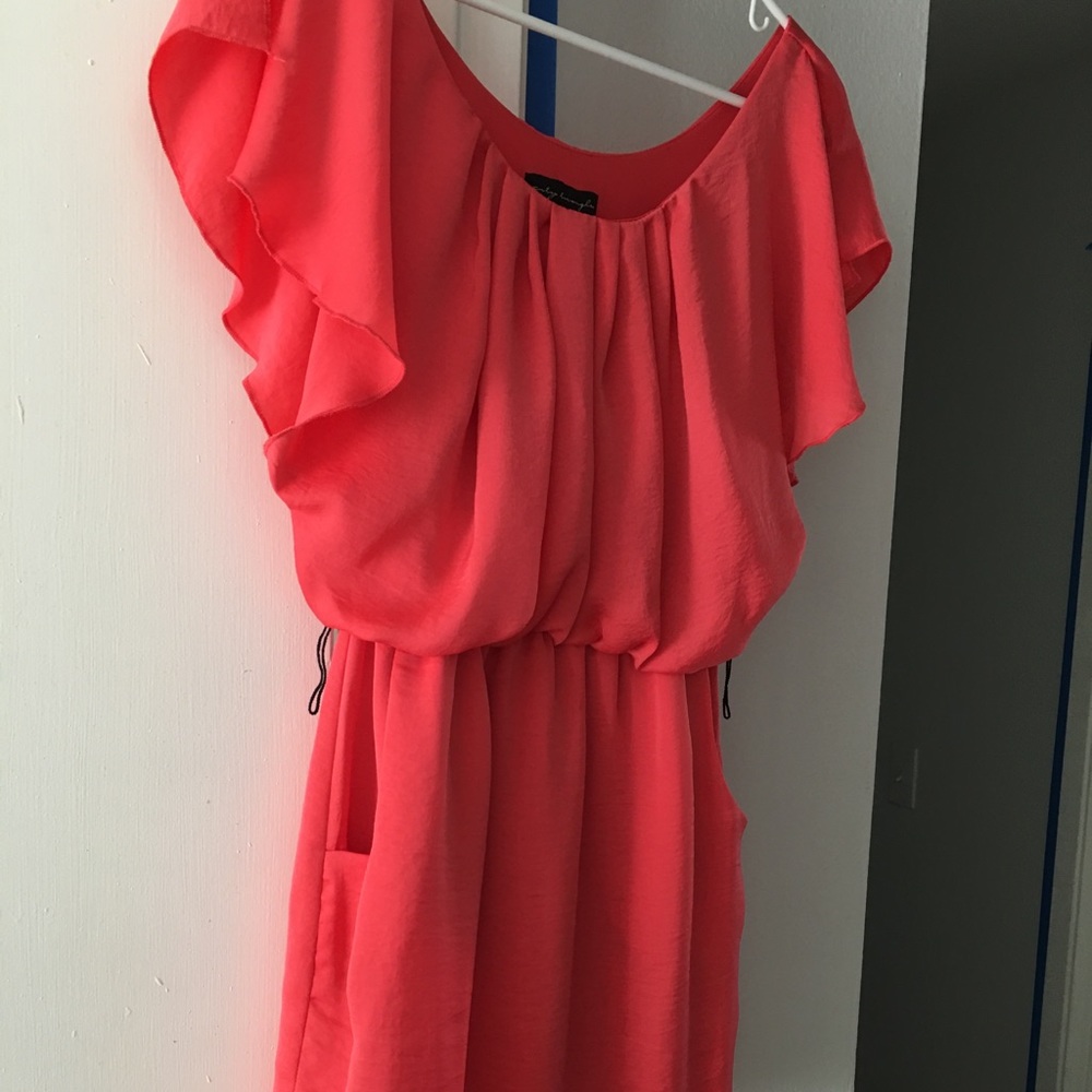 Coral mini dress